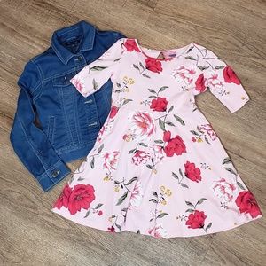 Old Navy Dress & Tommy Hilfiger Jean Jacket Sz.6/7